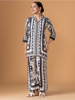 Women Plus - Women Blue Viscose Co-Ord Set