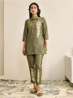 Women Plus - Women Green Viscose Co-Ord Set
