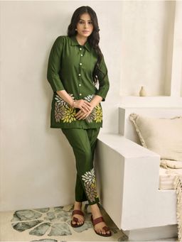 Women Plus - Women Green Viscose Co-Ord Set