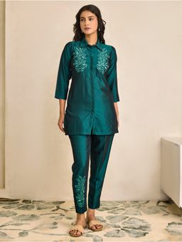Women Plus - Women Aqua Viscose Co-Ord Set