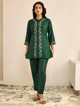Women Plus - Women Green Viscose Co-Ord Set