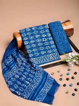 HANDME - Heritage Handcrafted Block Premium Cotton Dress Material (Set of 3)