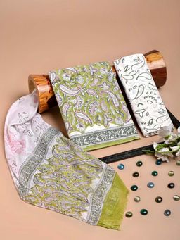 HANDME - Classic Handcrafted Floral Cotton Unstitched Fabric (Set of 3)