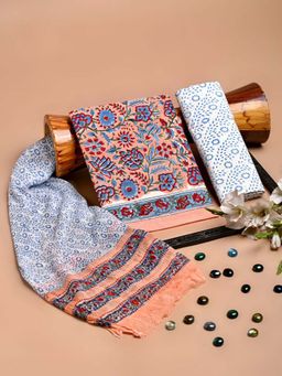 HANDME - Authentic Indian Hand Block Cotton Fabric Set (Set of 3)