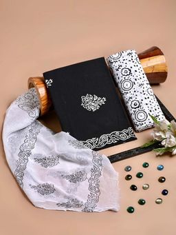 HANDME - Luxe Heritage Hand Block Cotton Dress Material (Set of 3)