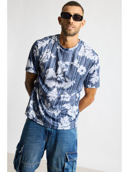 FREAKINS - Aop Mens T-Shirt - Blue Floral