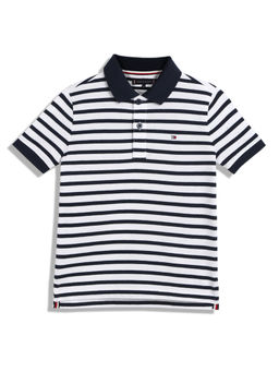 Tommy Hilfiger - Boys Casual White Stripes Polo T-Shirt