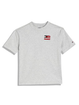 Tommy Hilfiger - Boys Casual Grey Solid T-Shirt