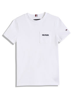 Tommy Hilfiger - Boys Casual White Solid T-Shirt