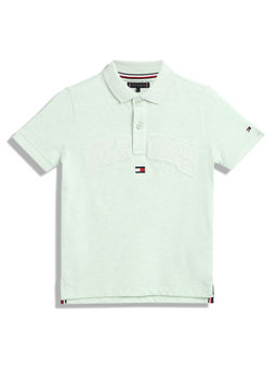 Tommy Hilfiger - Boys Casual Green Solid Polo T-Shirt