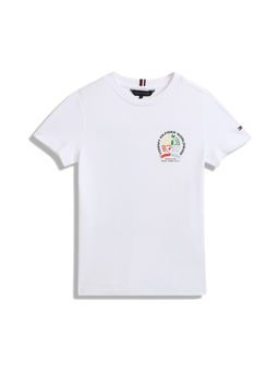 Tommy Hilfiger - Boys Casual White Solid T-Shirt