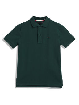 Tommy Hilfiger - Boys Casual Green Stripes Polo T-Shirt