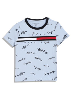 Tommy Hilfiger - Boys Casual Blue Printed T-Shirt
