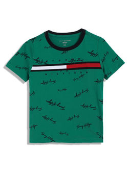 Tommy Hilfiger - Boys Casual Green Printed T-Shirt