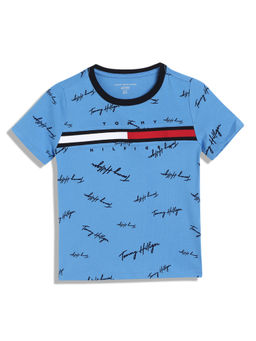 Tommy Hilfiger - Boys Casual Blue Printed T-Shirt