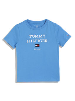 Tommy Hilfiger - Boys Casual Blue Solid T-Shirt