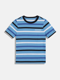Tommy Hilfiger - Boys Casual Blue Stripes T-Shirt
