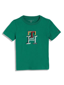 Tommy Hilfiger - Boys Casual Green Solid T-Shirt
