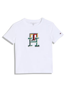 Tommy Hilfiger - Boys Casual White Solid T-Shirt
