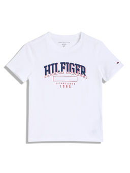 Tommy Hilfiger - Boys Casual White Solid T-Shirt
