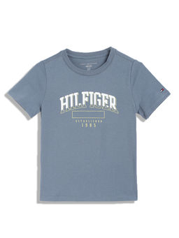 Tommy Hilfiger - Boys Casual Blue Solid T-Shirt
