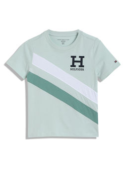 Tommy Hilfiger - Boys Casual Green Colorblock T-Shirt
