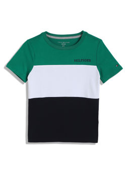 Tommy Hilfiger - Boys Casual Green Colorblock T-Shirt