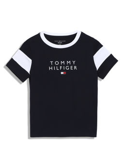 Tommy Hilfiger - Boys Casual Navy Blue Colorblock T-Shirt