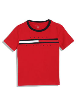 Tommy Hilfiger - Boys Casual Red Solid T-Shirt