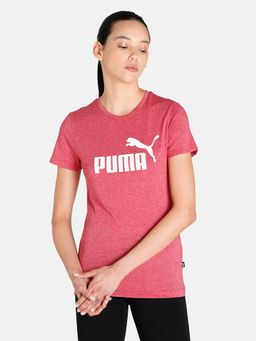 Puma - Ess Logo Heather Women Red T-shirts