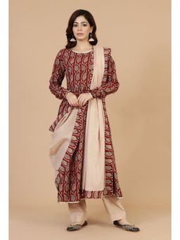 Tjori - Solid Cotton Dupatta with Baagh Print Border