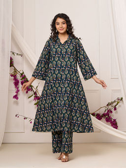 Zolo Label - Cotton Trendy Navy Blue Co-Ord (Set of 2)