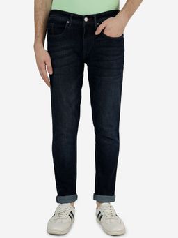 JadeBlue - Men's Cotton Stretch Solid Blue Slim Fit Jeans