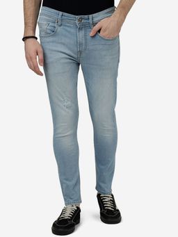 JadeBlue - Men's Cotton Stretch Solid Blue Slim Fit Jeans