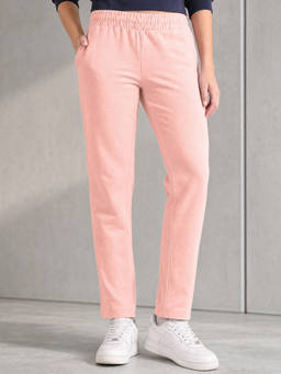 Nobero - Womens Coral Solid Regular Fit Pant