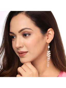 Yellow Chimes - Women Gold-Toned and White Contemporary Drop Earrings