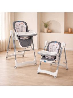 Mee Mee - Adjustable Baby Feeding High Chair Foldable Design with Tray & Safety Support Grey