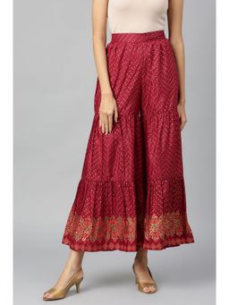 Aurelia - Maroon Printed Sharara
