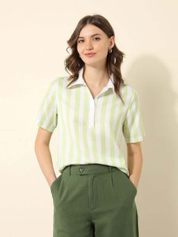 U.S. POLO ASSN. - Vertical Striped Polo Top