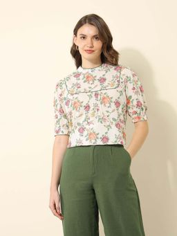 U.S. POLO ASSN. - Yoke Design Floral Printed Top