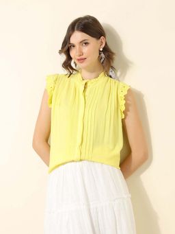 U.S. POLO ASSN. - Pintucked Schiffli Top