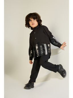 Tilsim by Sagarika Mehrotra - Boys Groove Shimmer Shirt Black