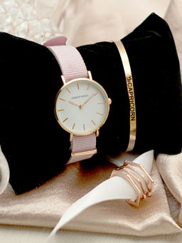 Joker and Witch - Joker & Witch White Stainless Steel Watch and Bracelet With Ring (Set of 3)