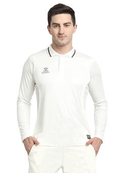 Shrey - Cricket Premium Polo T-Shirt Long Sleeves-Off White