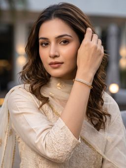 Bdiva - Gold Plated Cubic Zirconia Bracelet