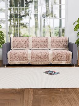 Kuber Industries - Cream Sofa cover (Pack of 6)