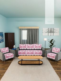 Kuber Industries - Pink Sofa cover (Pack of 10)