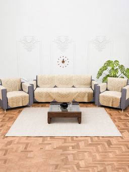 Kuber Industries - Cream Sofa cover (Pack of 16)