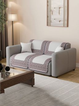 Kuber Industries - Cream Sofa cover (Pack of 4)