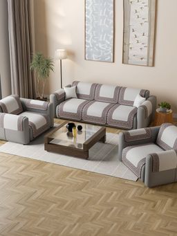 Kuber Industries - Cream Sofa cover (Pack of 16)